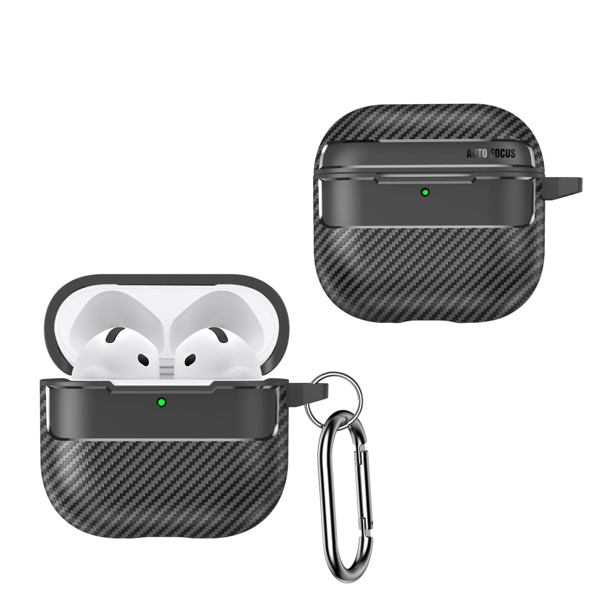 Textured AirPods Case Cover "without" Carabiner Ring - Black