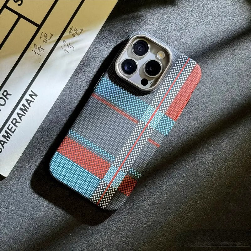 Premium Texture Check Pattern (Mixed Toned) MagSafe Case