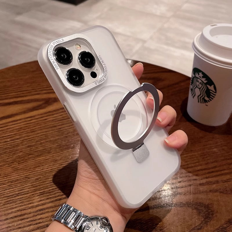 Solid White iPhone MagSafe Case with Magnetic Ring Stand