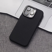 Single Tone iPhone MagSafe Case With Stripes - Black