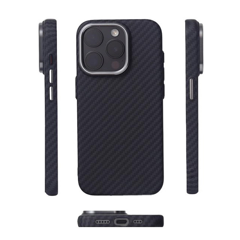 Single Tone iPhone MagSafe Case With Stripes - Black