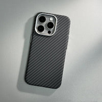 Single Tone iPhone MagSafe Case With Stripes - Black