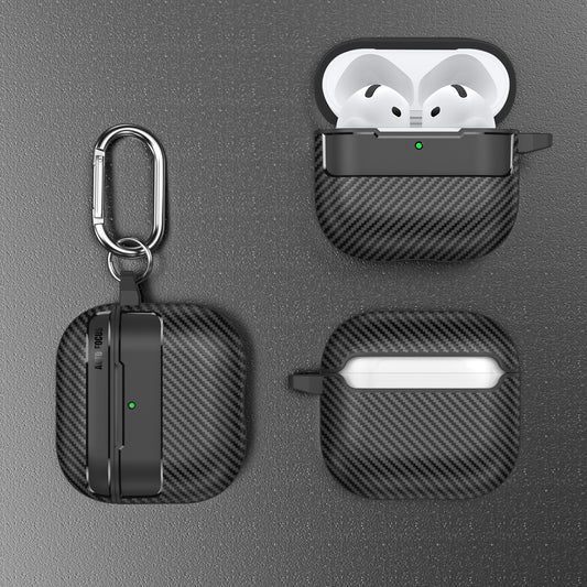 Textured AirPods Case Cover "without" Carabiner Ring - Black