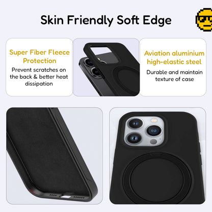 Solid Black Soft Touch iPhone MagSafe Case With Magnetic Ring