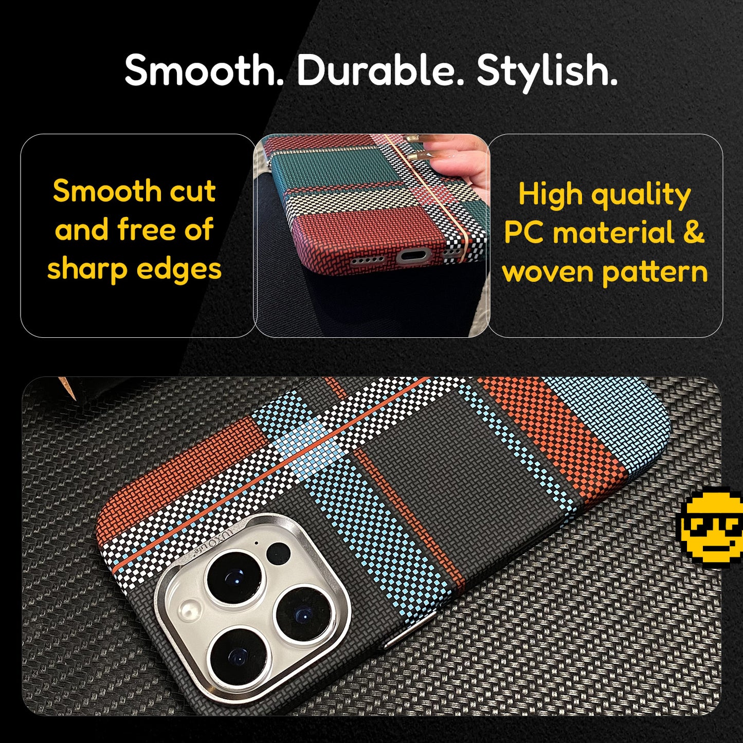 Premium Texture Check Pattern (Multi Toned) MagSafe Case