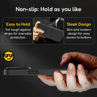 Premium Texture Solid Grey MagSafe Case with Magnetic Ring Stand