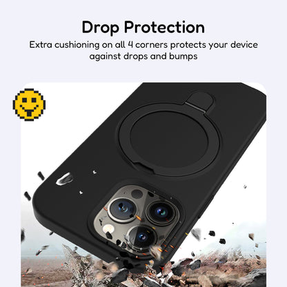 Solid Black Soft Touch iPhone MagSafe Case With Magnetic Ring