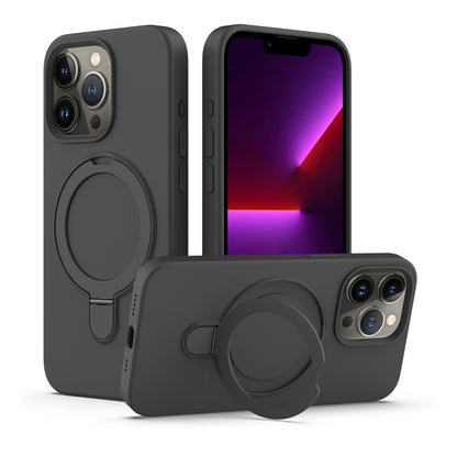 Solid Black Soft Touch iPhone MagSafe Case With Magnetic Ring