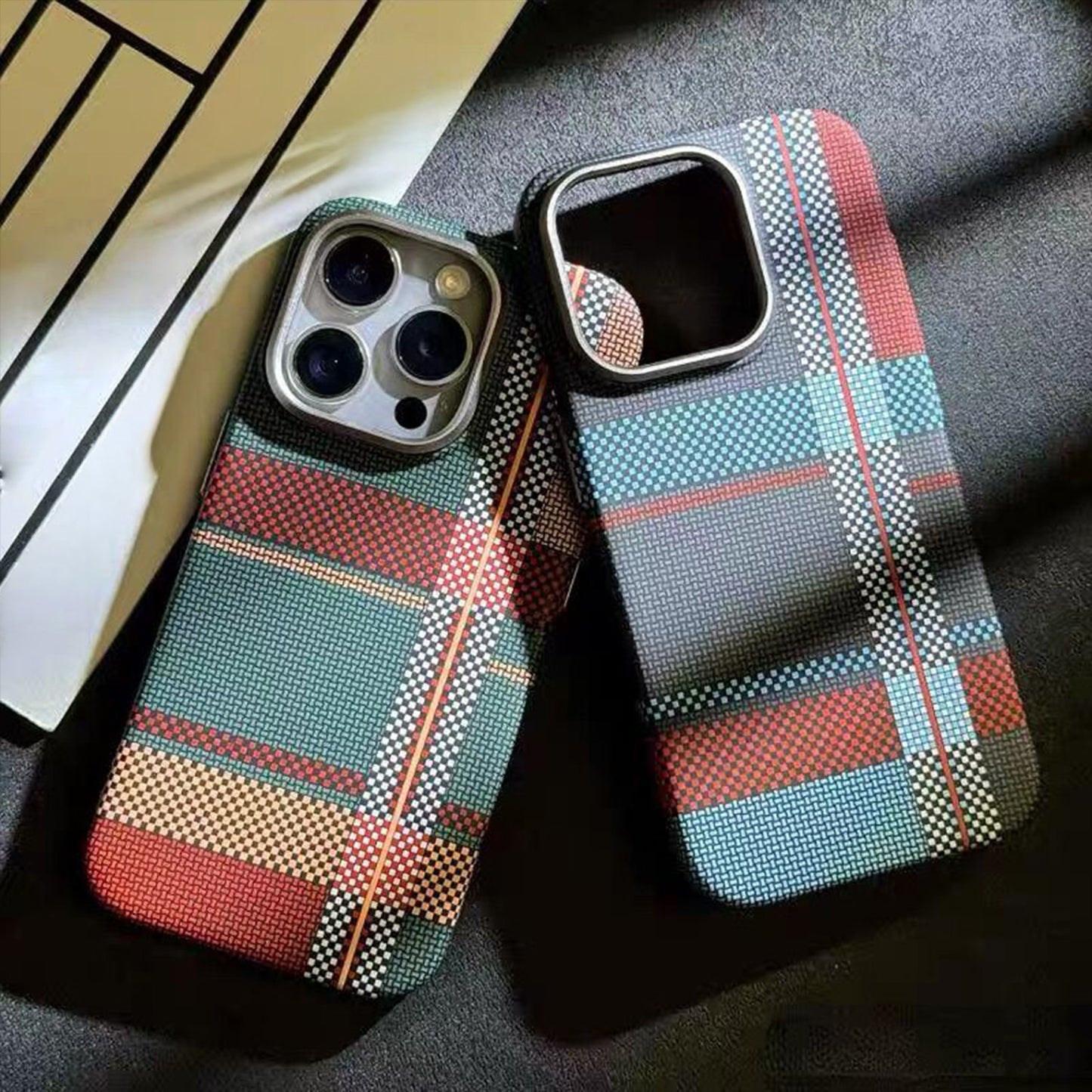 Premium Texture Check Pattern (Multi Toned) MagSafe Case