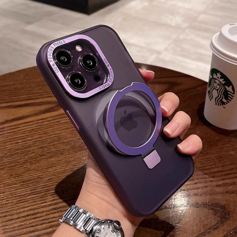 Solid Purple iPhone MagSafe Case with Magnetic Ring Stand