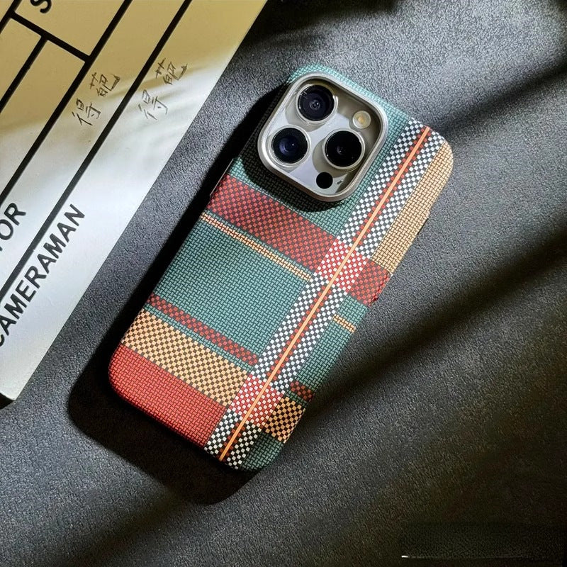 Premium Texture Check Pattern (Multi Toned) MagSafe Case